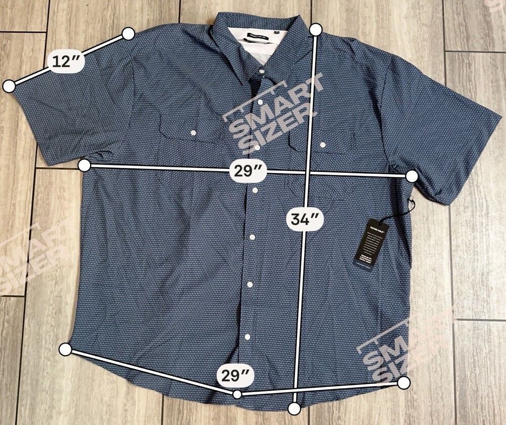 NWT Kenneth Cole Techni-Cole Black and Blue Geometric Short Sleeve Top 4XL